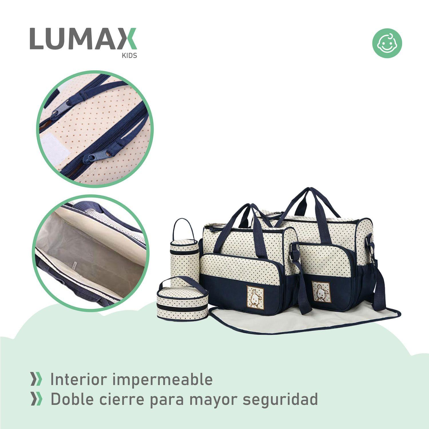 Bolso Maternal 5 Piezas Mudador Bebes Azul-4