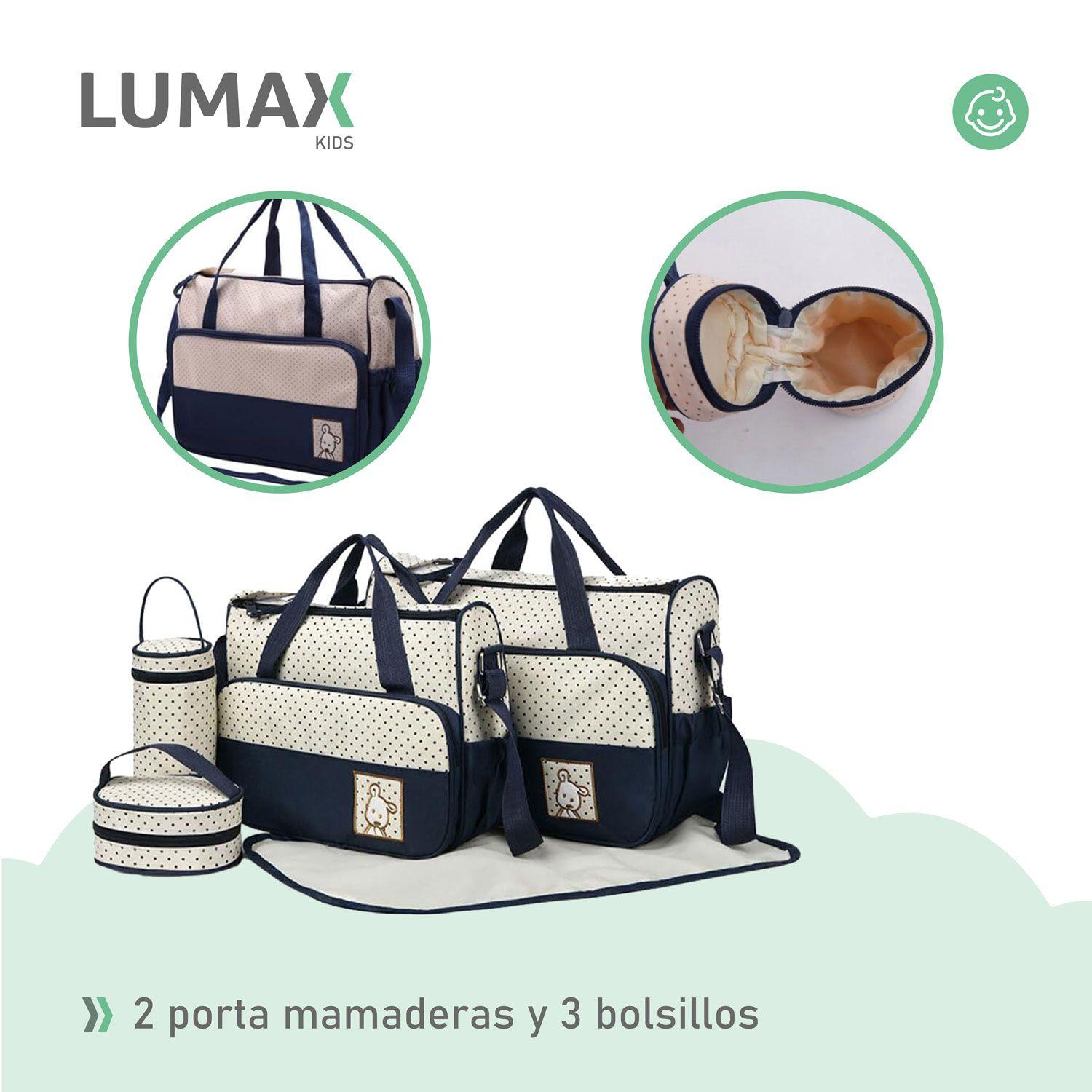 Bolso Maternal 5 Piezas Mudador Bebes Azul-5