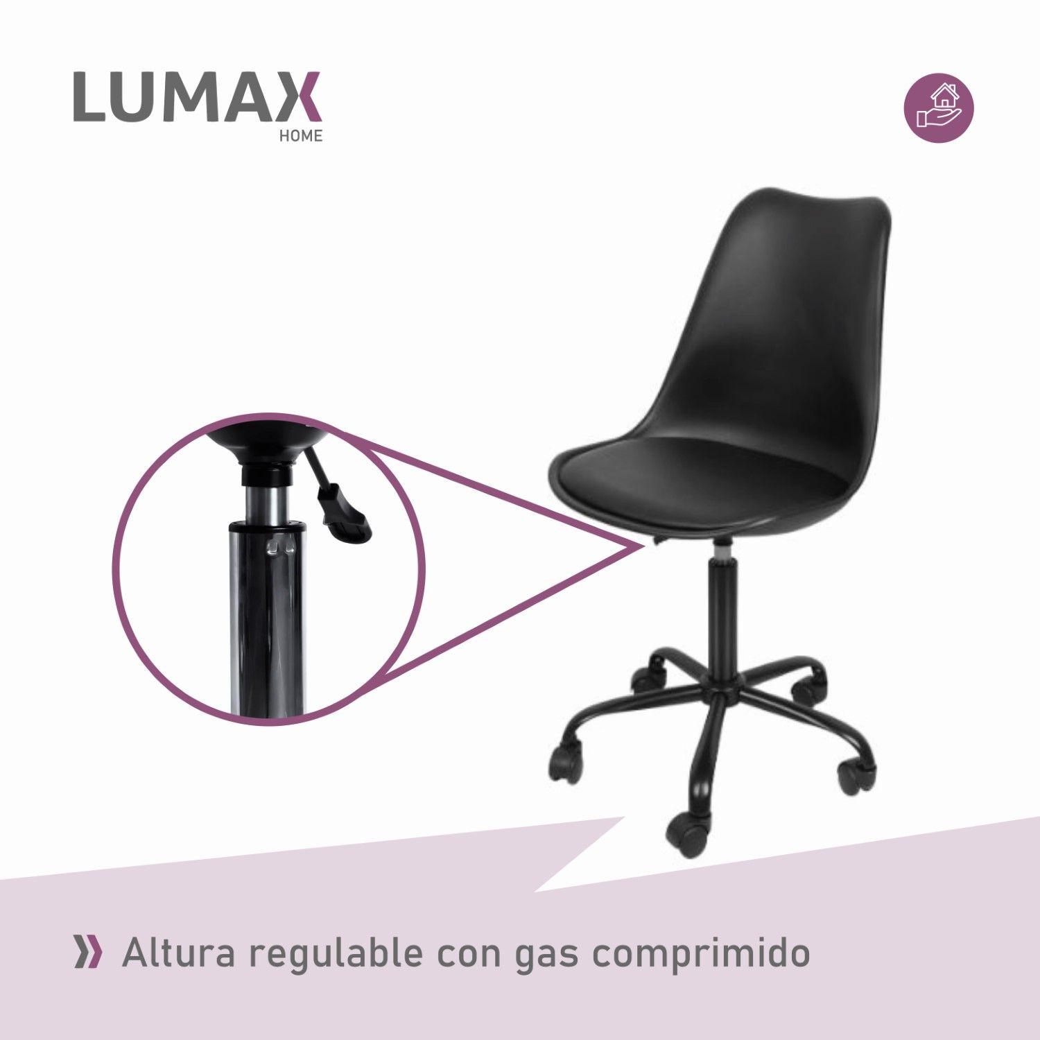 Silla De Oficina Eames Con Ruedas Minimalista Negra-4