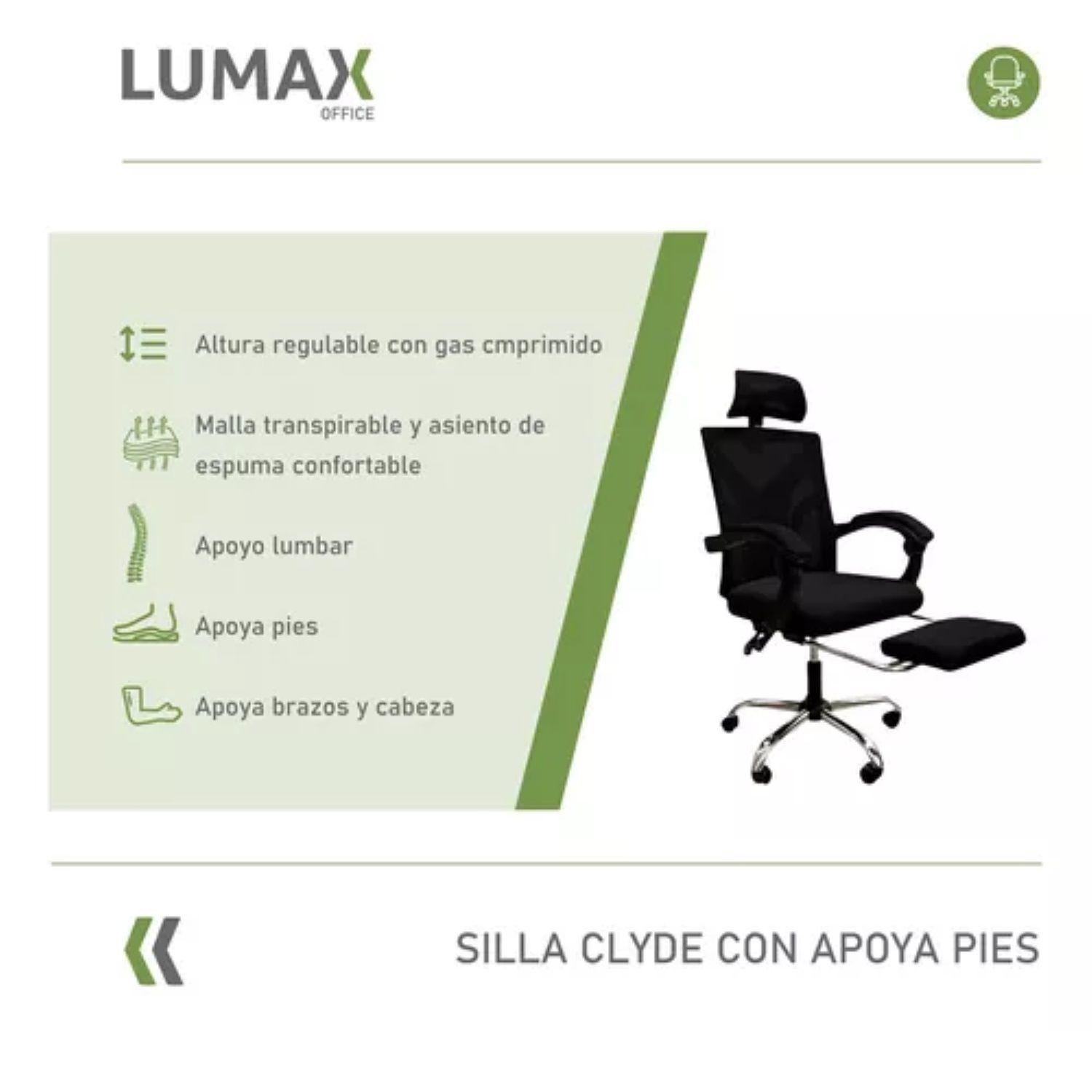 Silla Ejecutiva Escritorio Clyde con apoyapies Negra-1