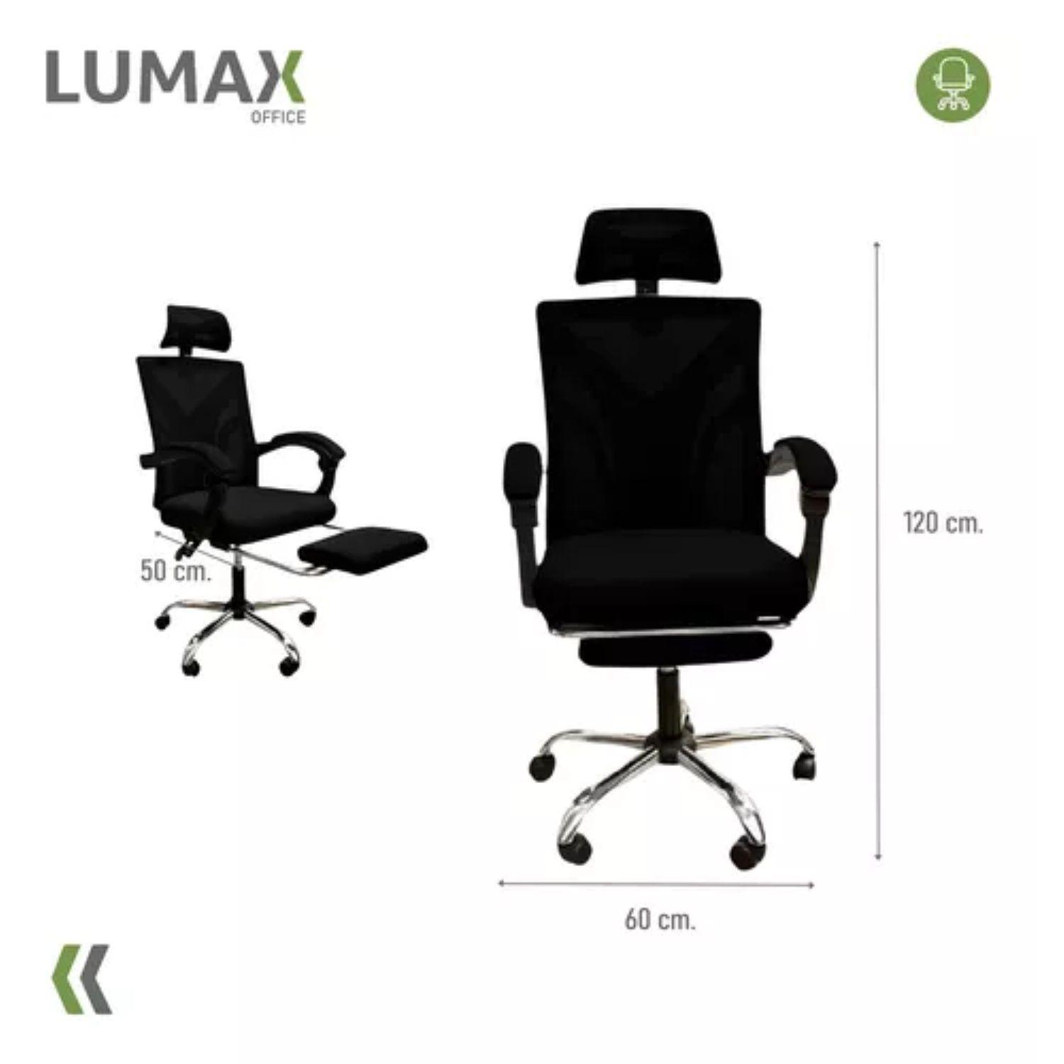 Silla Ejecutiva Escritorio Clyde con apoyapies Negra-2