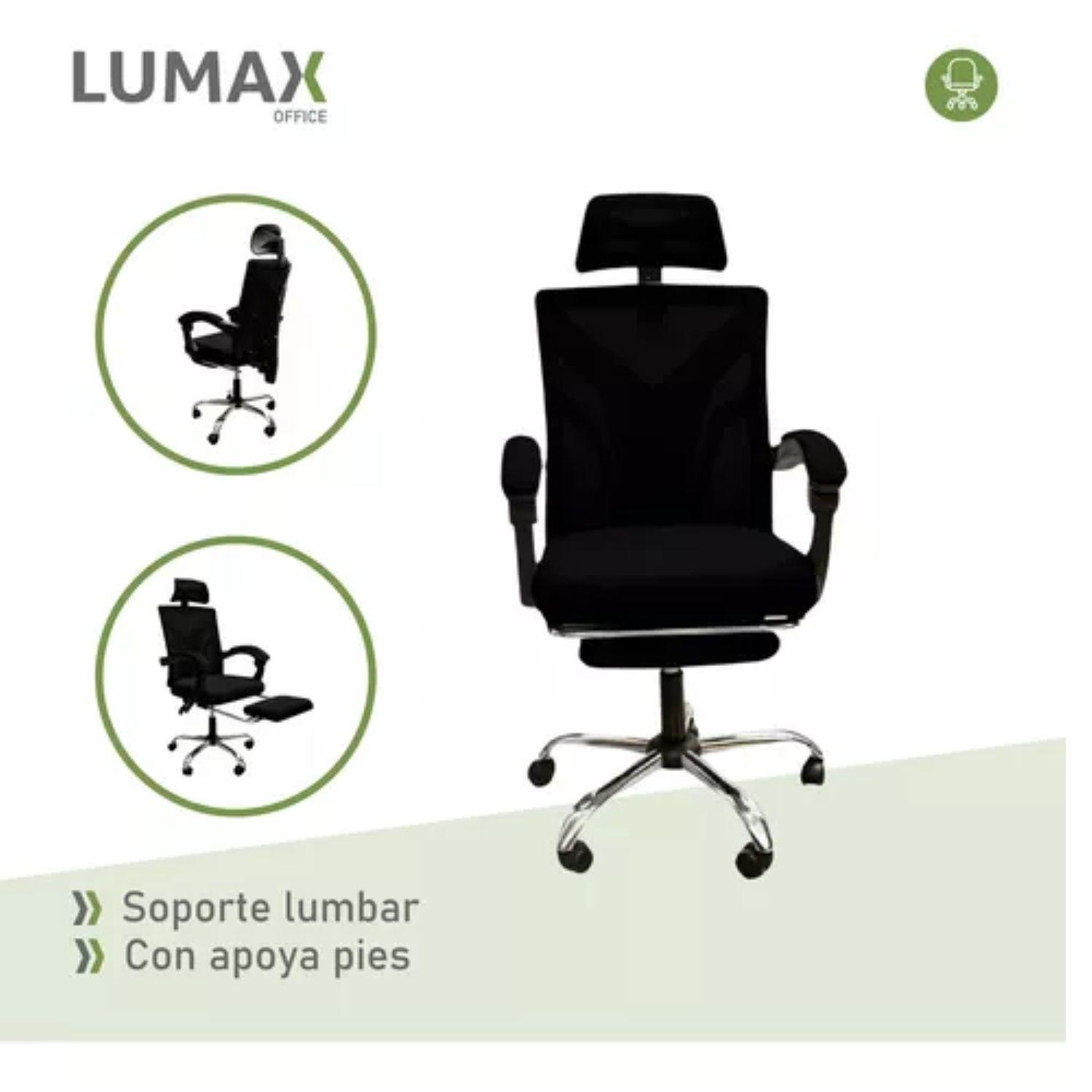 Silla Ejecutiva Escritorio Clyde con apoyapies Negra-5