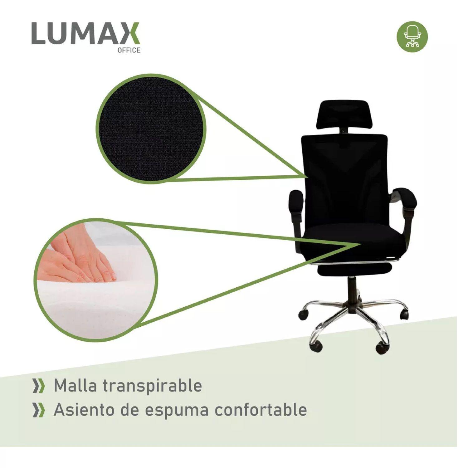 Silla Ejecutiva Escritorio Clyde con apoyapies Negra-6