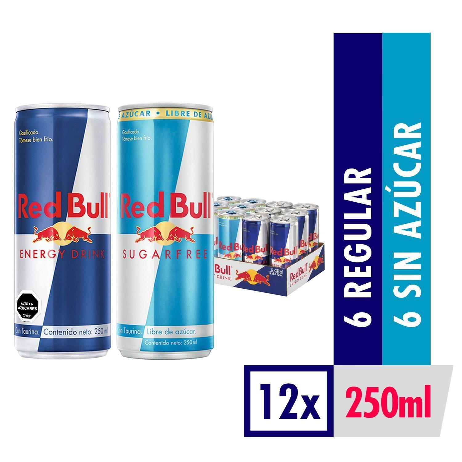 Bebida Energetica Red Bull Mix de Regular & SF 12 Latas de 250ml-0