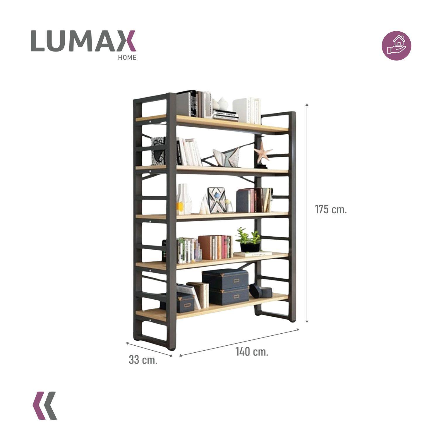 Estante Exhibidor Biblioteca 5 Niveles Con Repisa 175x33x140-2
