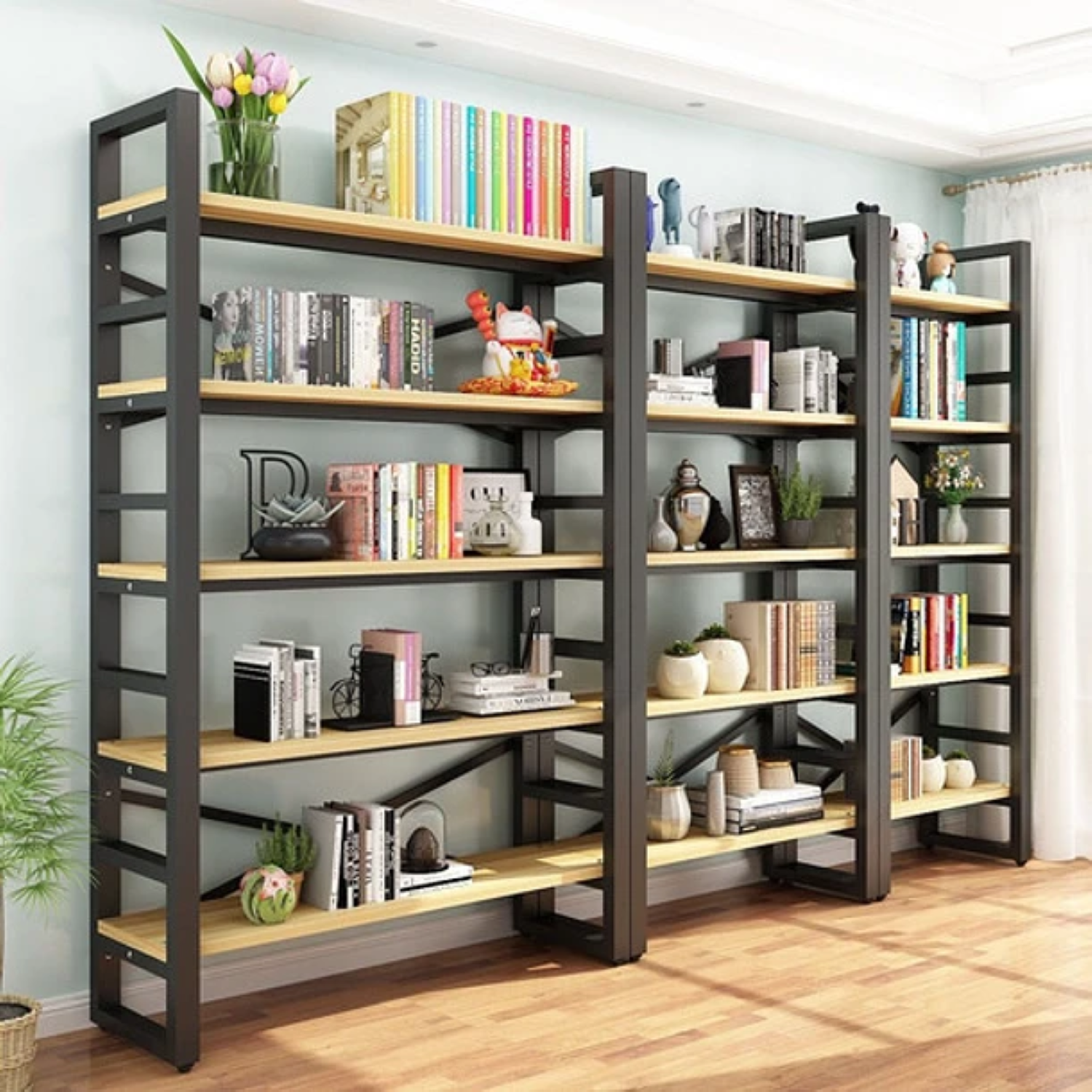 Estante Exhibidor Biblioteca 5 Niveles Con Repisa 175x33x140-4