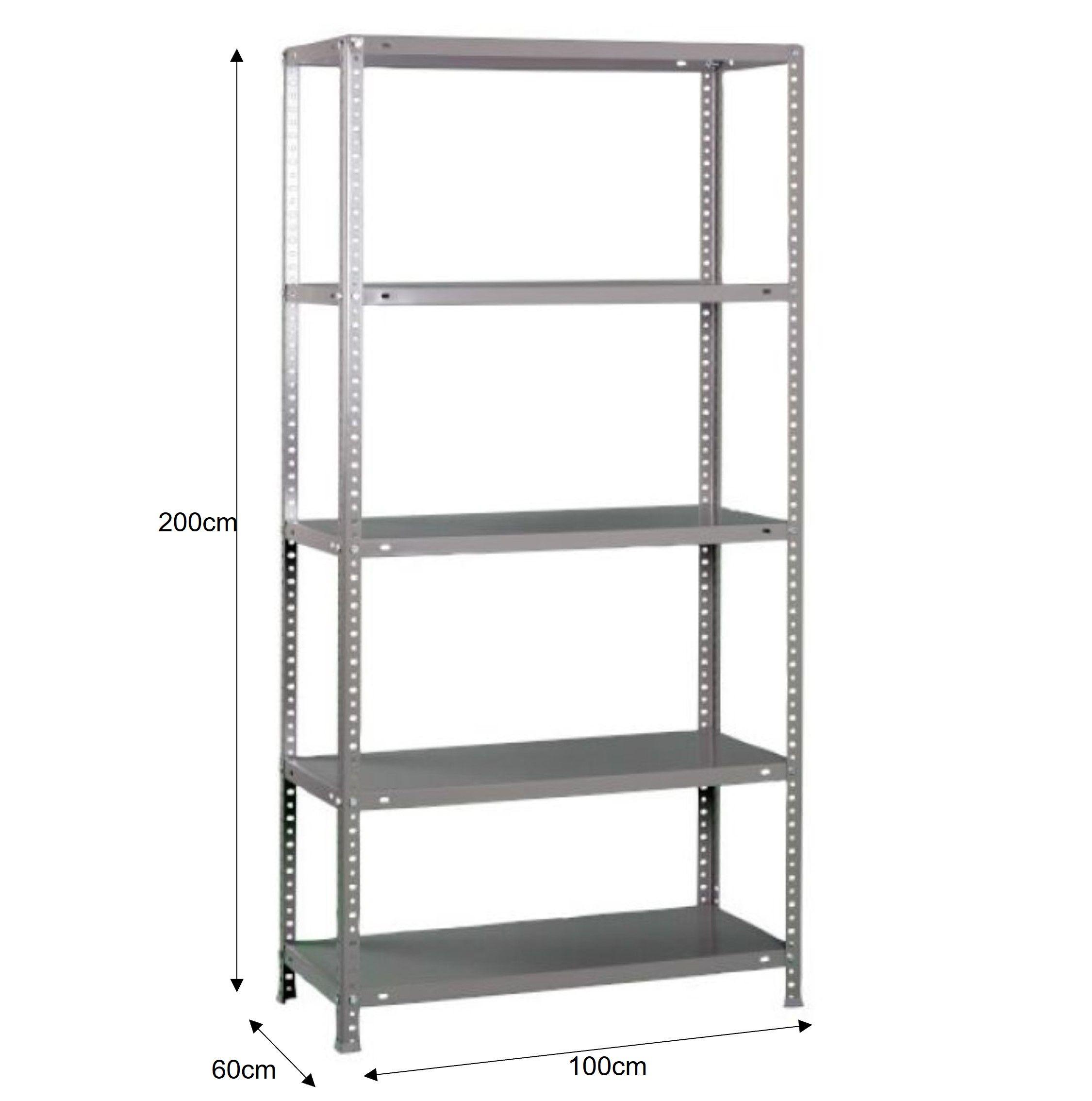 Exhibidor Repisa Metalica Armable Mecano 100x60x200cm 250Kg-1