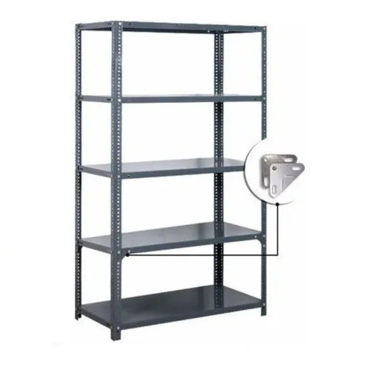 Exhibidor Repisa Metalica Armable Mecano 100x60x200cm 250Kg-2