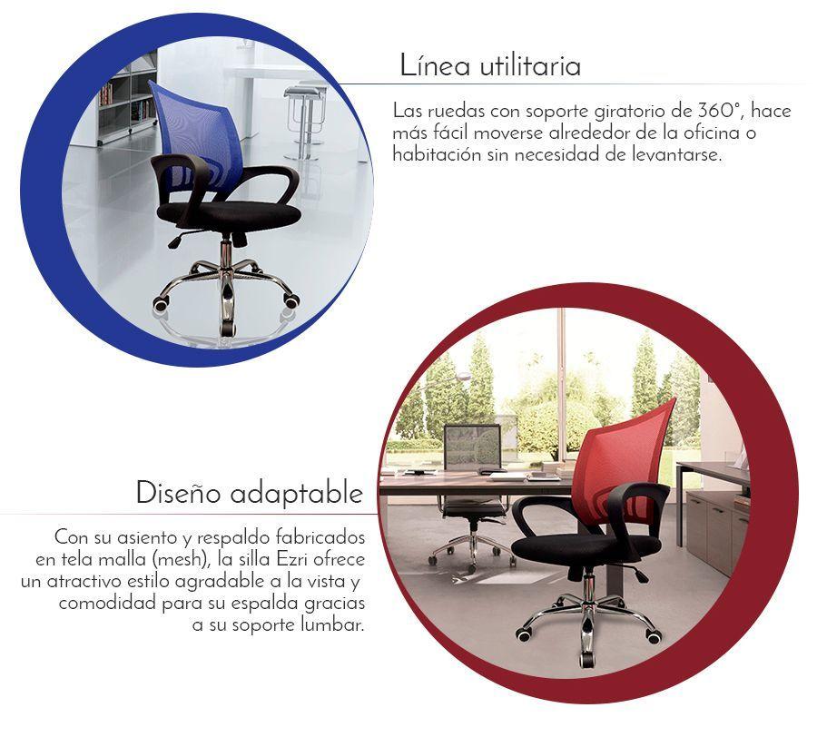Silla Ejecutiva Escritorio Ezri Mesh Varios Colores-5