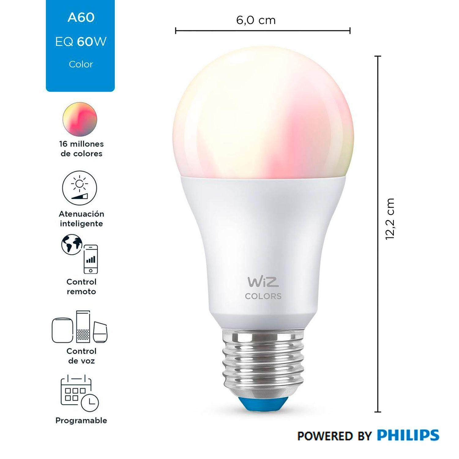 Ampolleta LED Inteligente WiZ Blanco & Colores 9w E27 WiFi-2