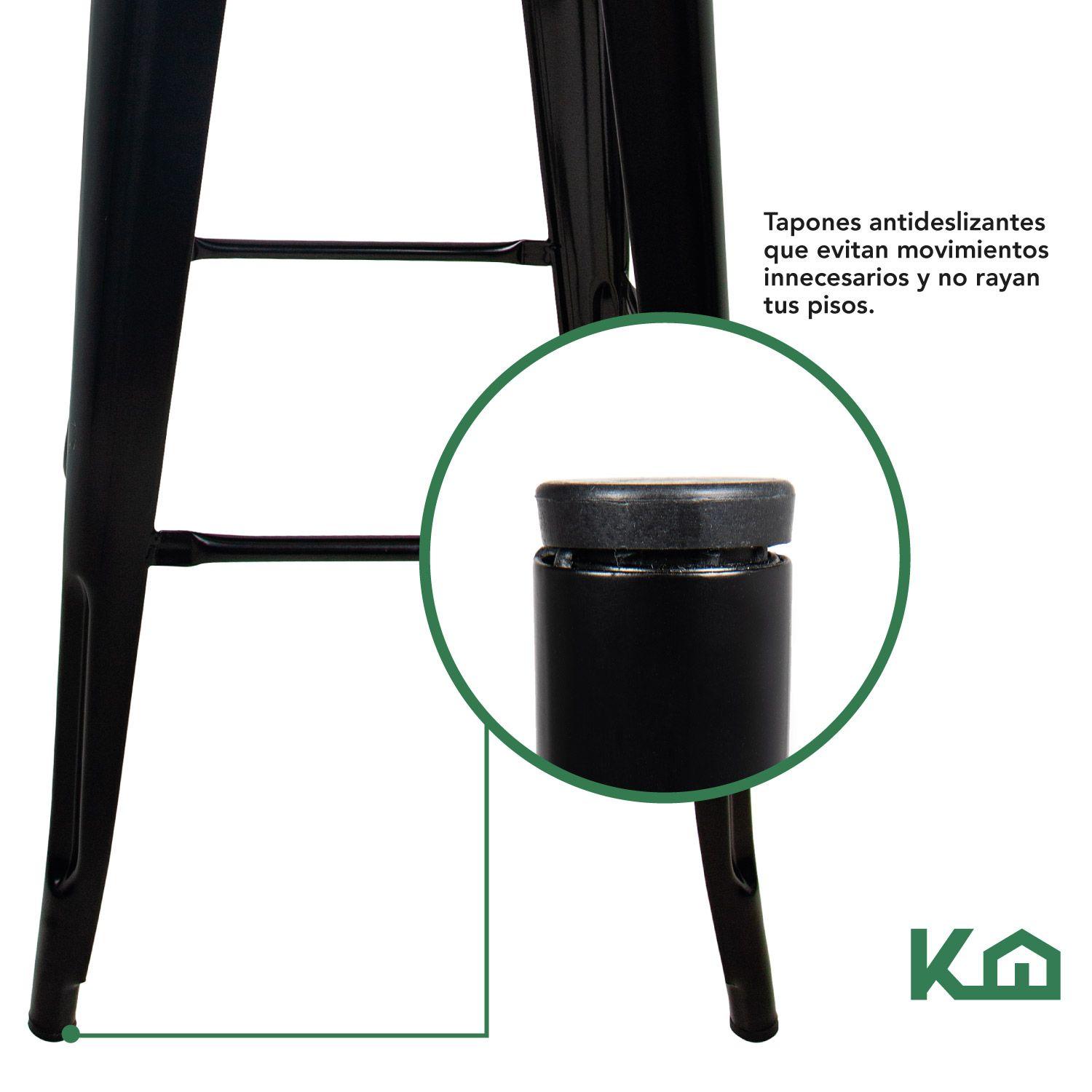 Pack 2 Taburetes Tolix Altos Piso de Bar Negro con Resplado-7