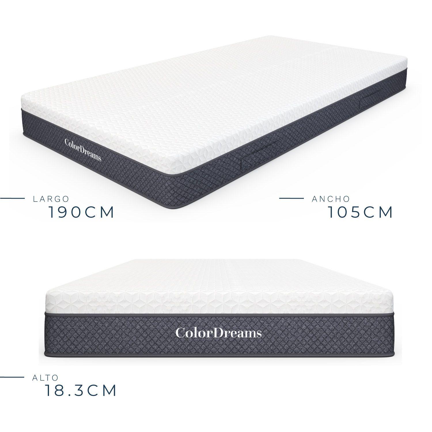 Colchon 1.5 Plazas Espuma ColorDreams 105cm x 190cm x 18.3cm-4
