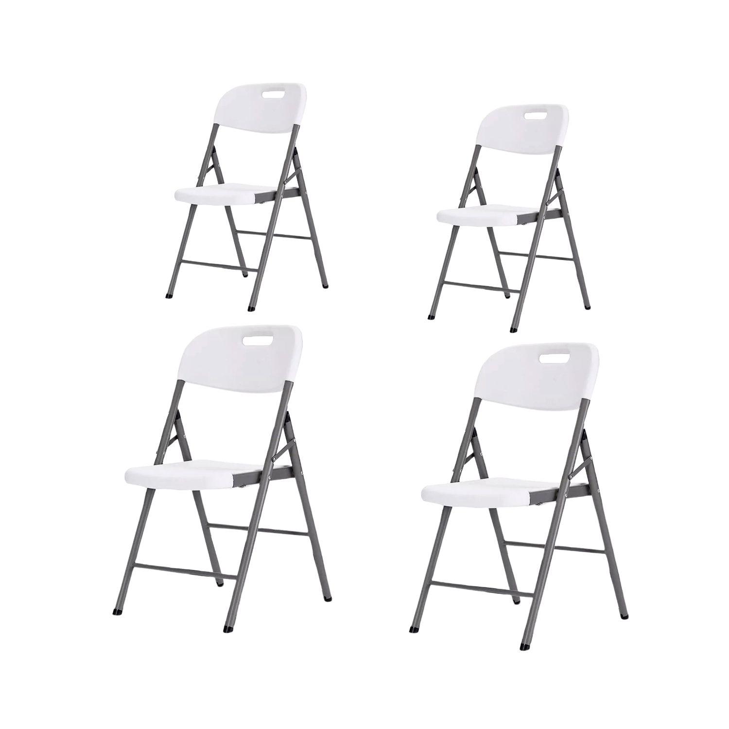 Set x4 Sillas Plegables De Plastico Para Fiestas Y Eventos-0
