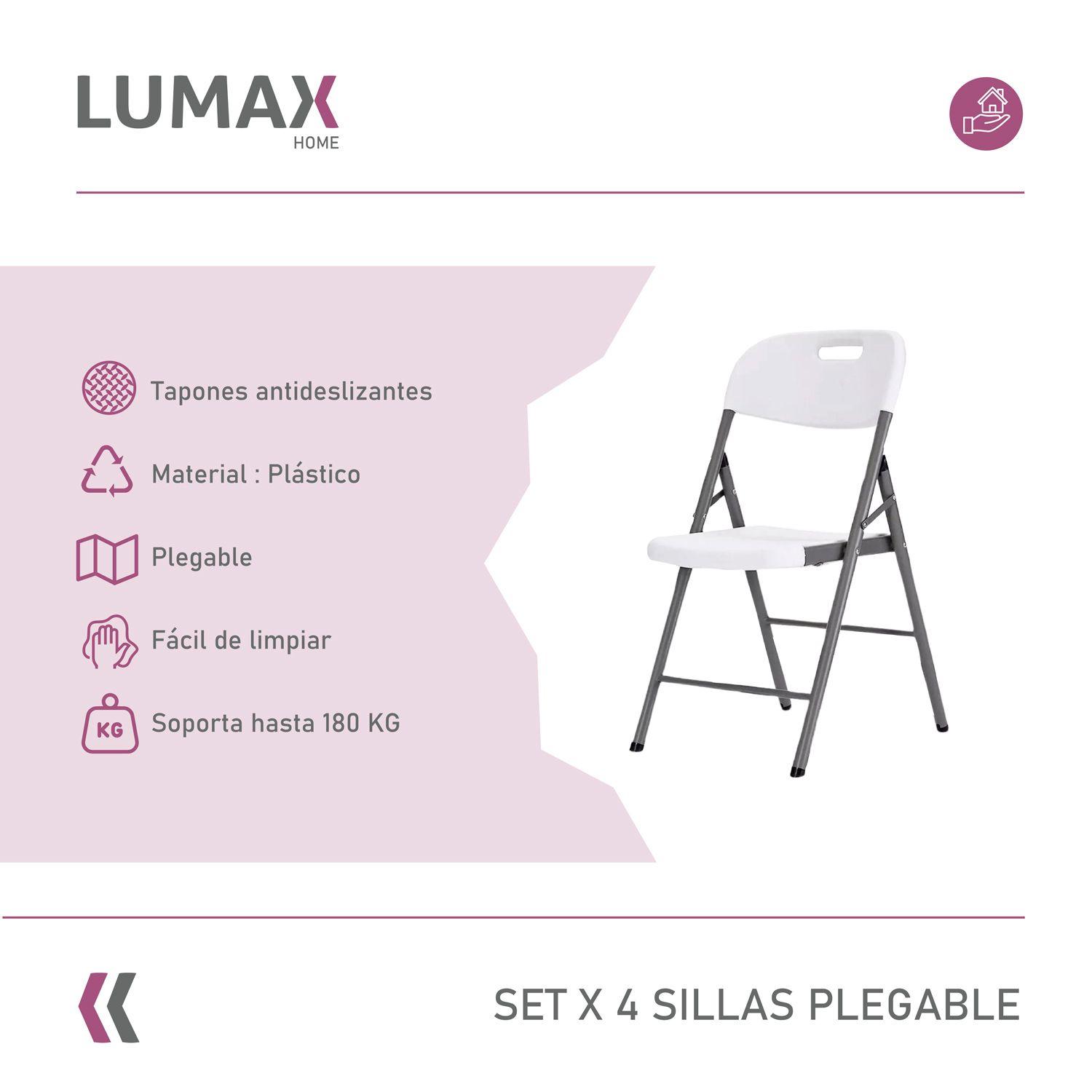 Set x4 Sillas Plegables De Plastico Para Fiestas Y Eventos-1