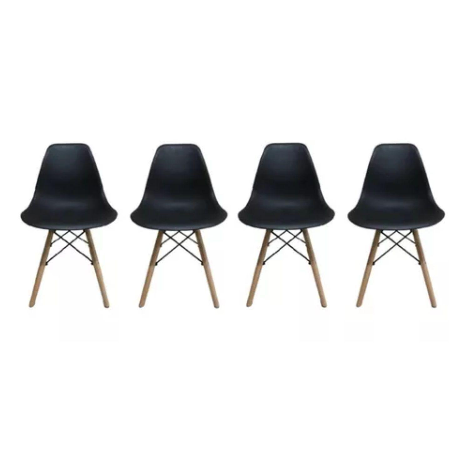 Set 4 Silla Eames Dsw Clasica Negra-2