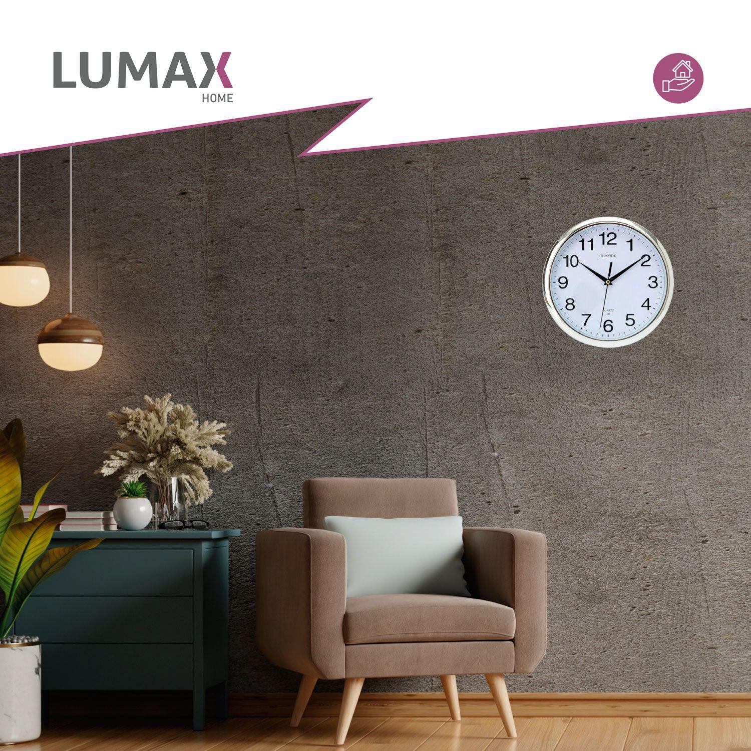 Reloj Analogico de Pared con Borde Cromado 26cm-3