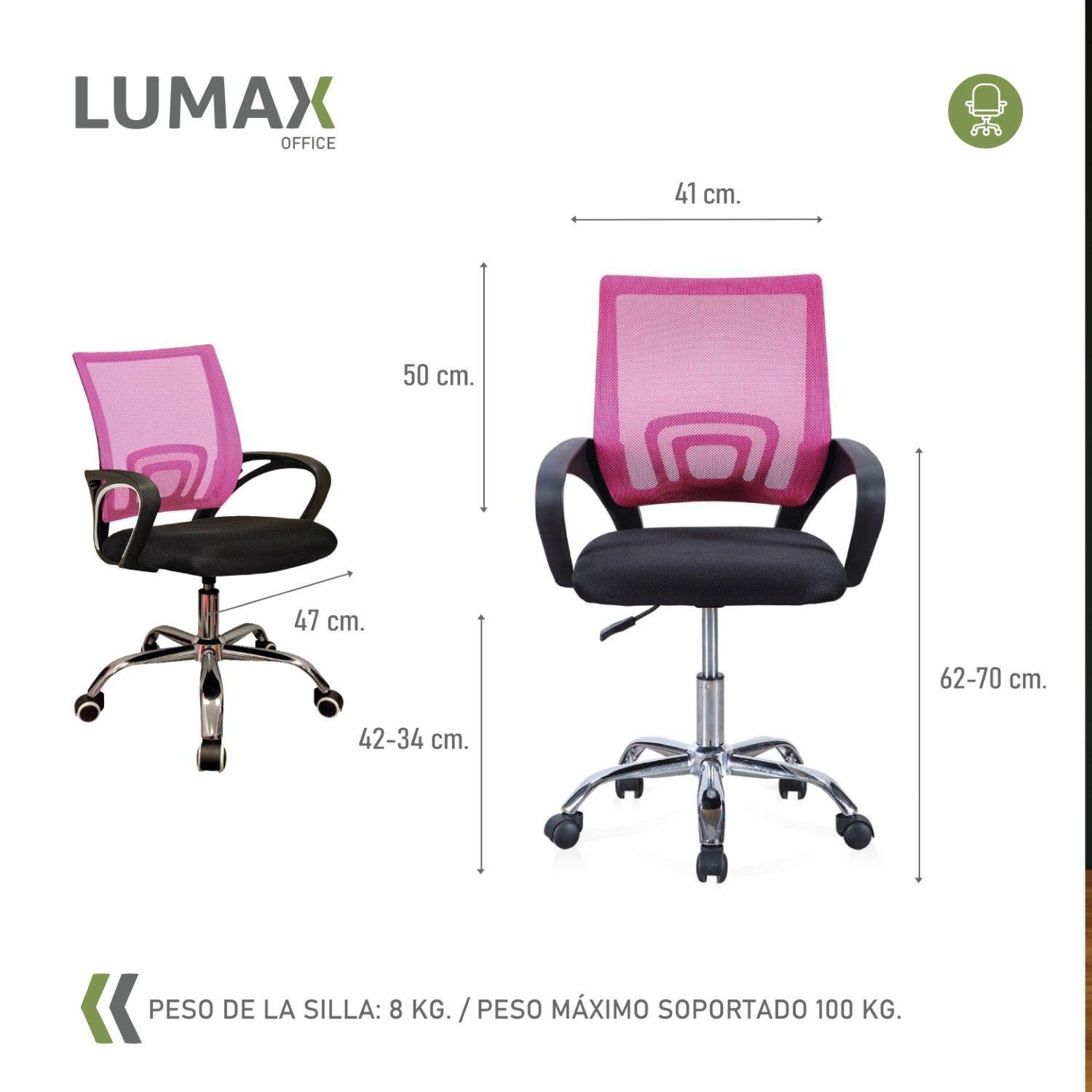 Silla Ejecutiva Escritorio Ezri Mesh Rosa Muebles Metinca-2