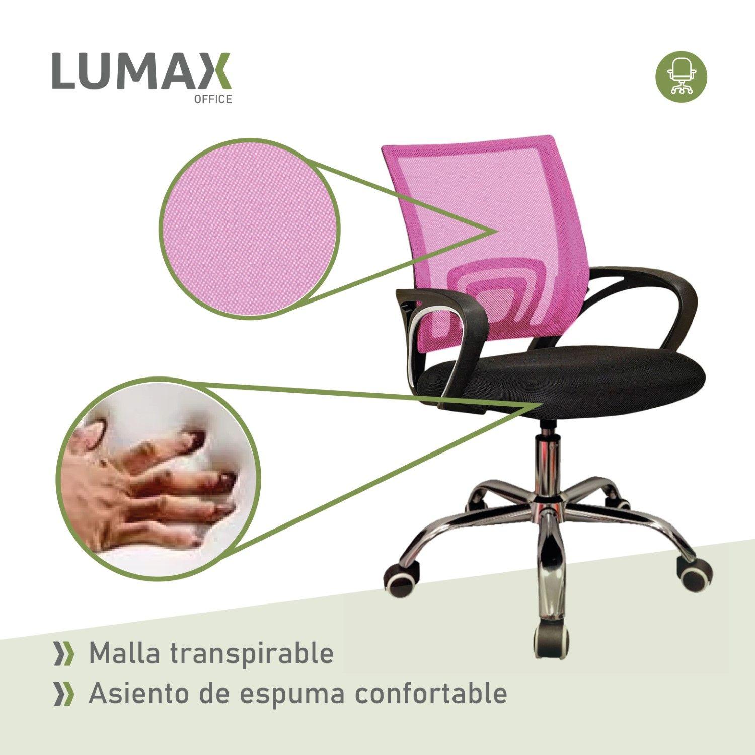 Silla Ejecutiva Escritorio Ezri Mesh Rosa Muebles Metinca-5
