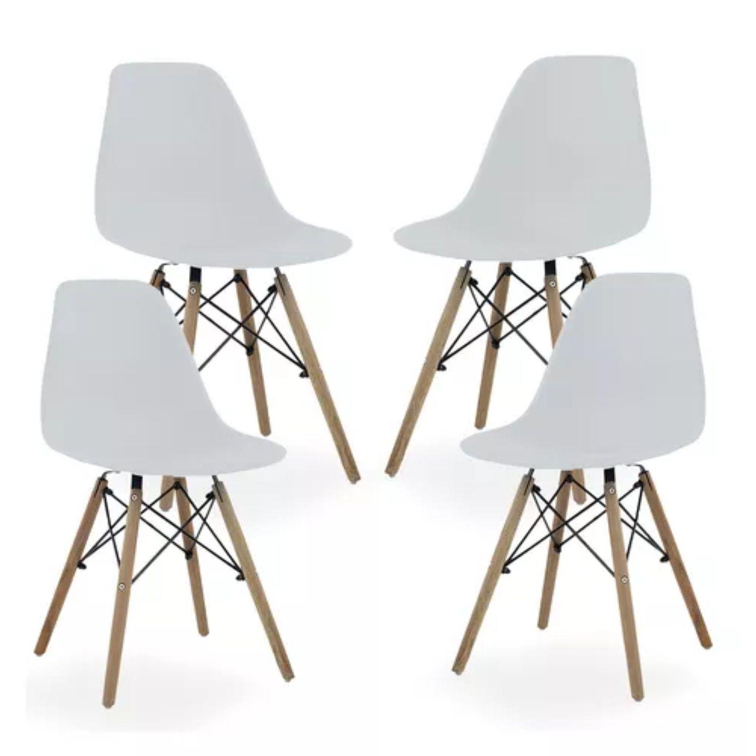 Pack x4 Sillas Eames Blanca Moderna Ergonomica-0