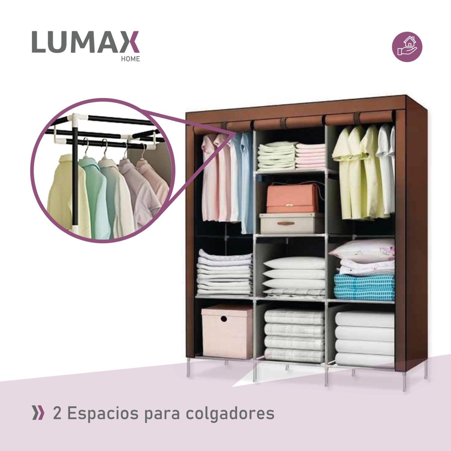Closet Armable y Portatil de Tela 150x45x175 cm Color Cafe-4