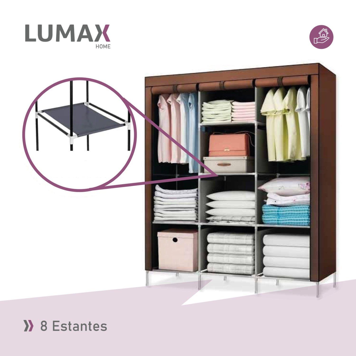 Closet Armable y Portatil de Tela 150x45x175 cm Color Cafe-5