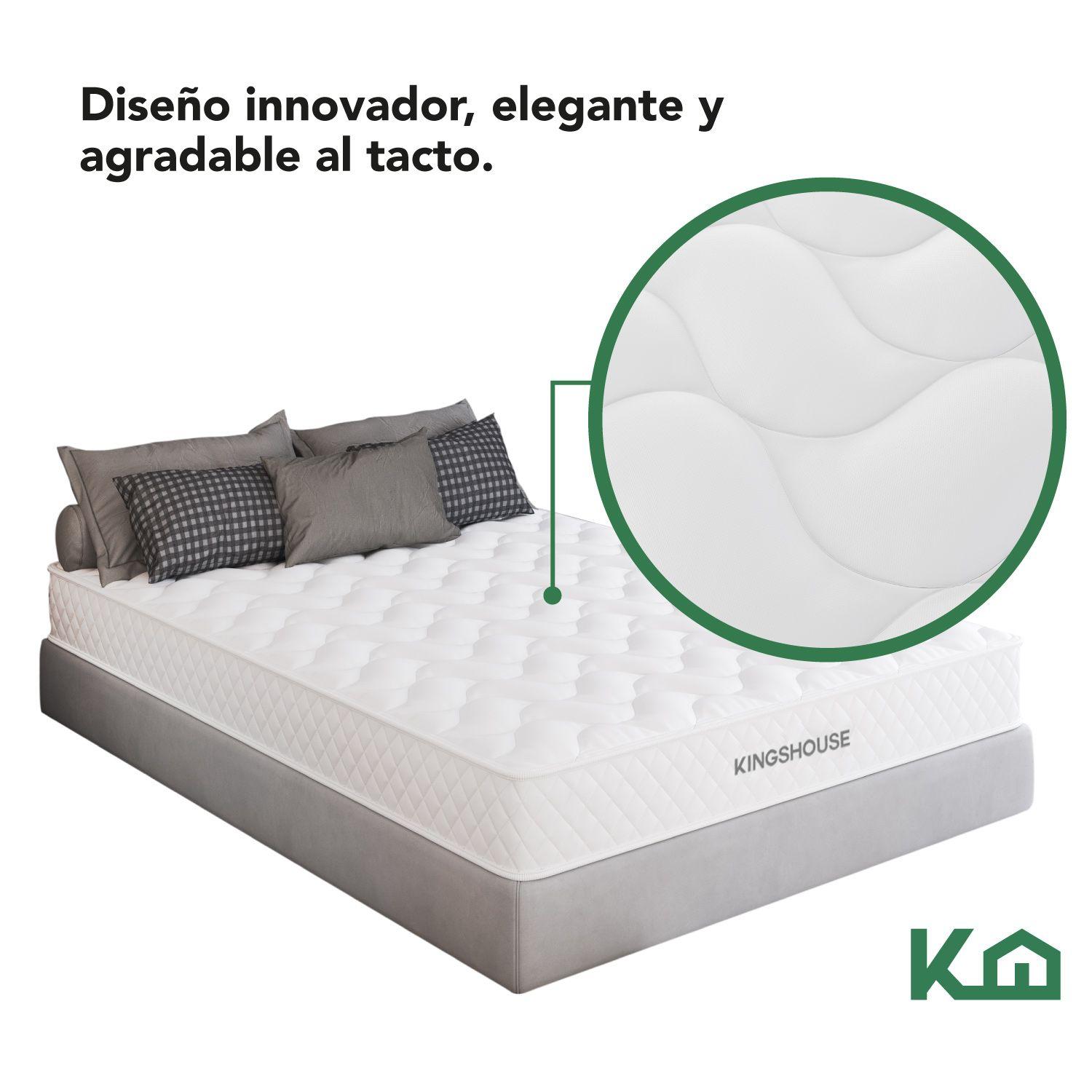 Colchon 1 Plaza Espuma Kingshouse Antiácaros Hipoalergénico-3