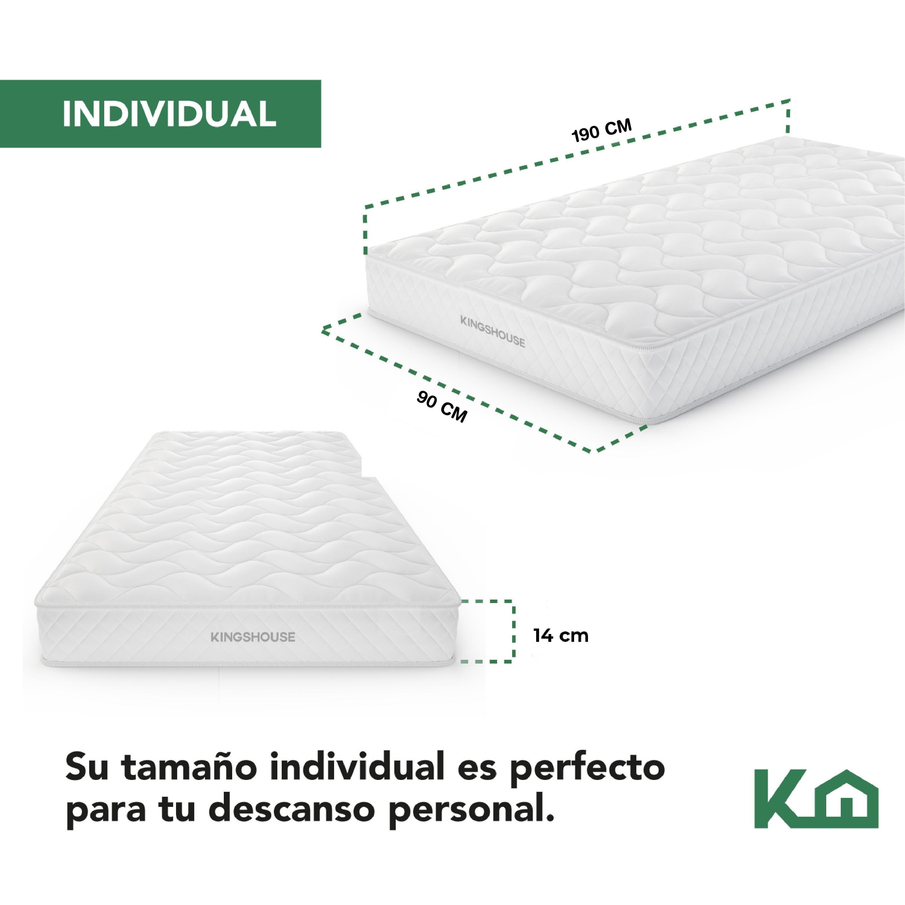 Colchon 1 Plaza Espuma Kingshouse Antiácaros Hipoalergénico-4