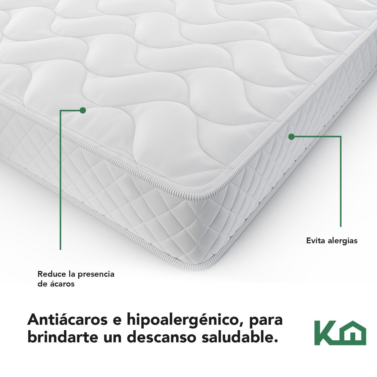 Colchon 1 Plaza Espuma Kingshouse Antiácaros Hipoalergénico-5