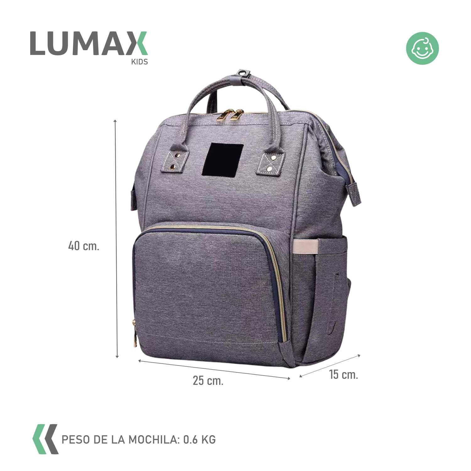 Bolso Mochila Maternal Fashion Alta Calidad Gris-2