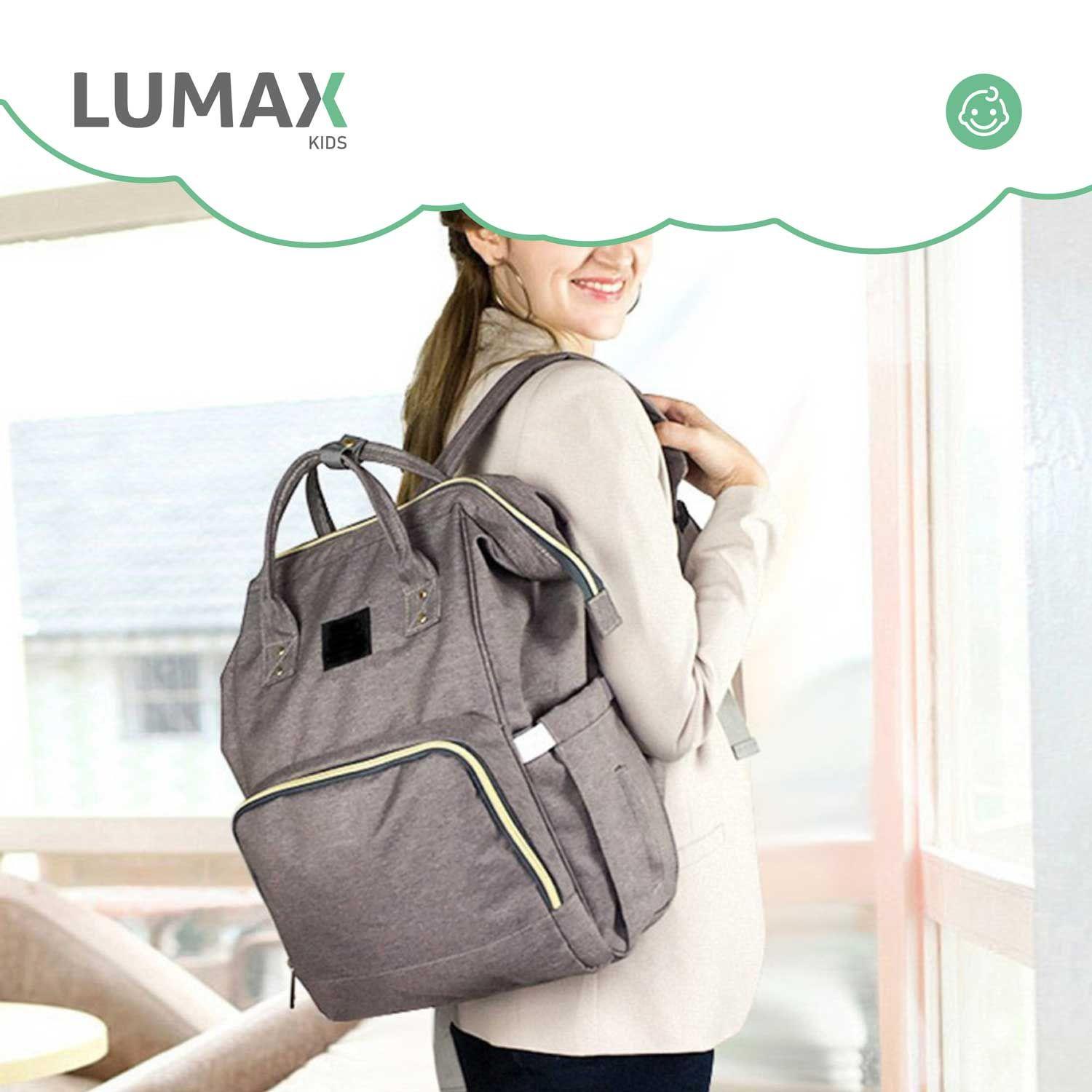 Bolso Mochila Maternal Fashion Alta Calidad Gris-3