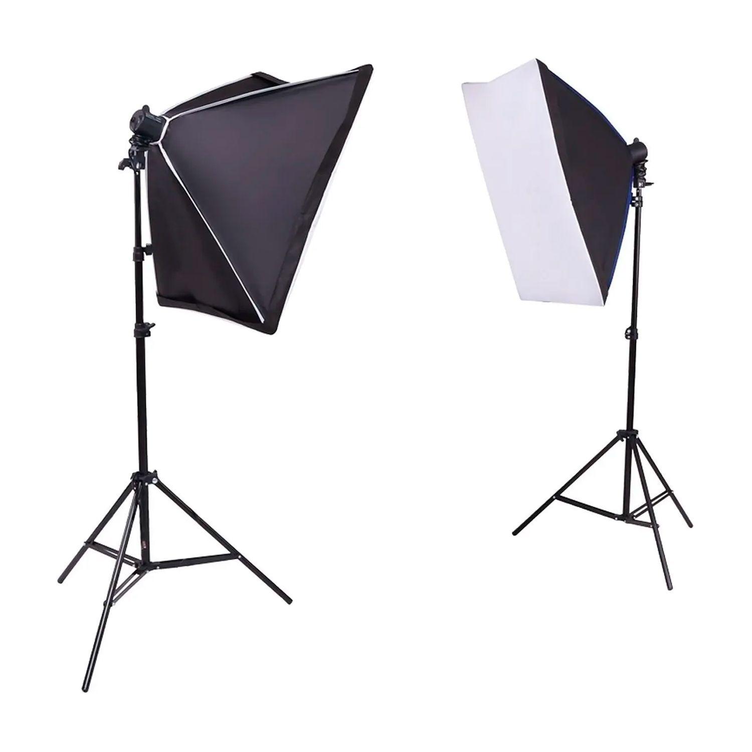 Pack 2 Cajas De Luz Softbox + 2 Tripodes + 8 Led 16w Ge Sec-0