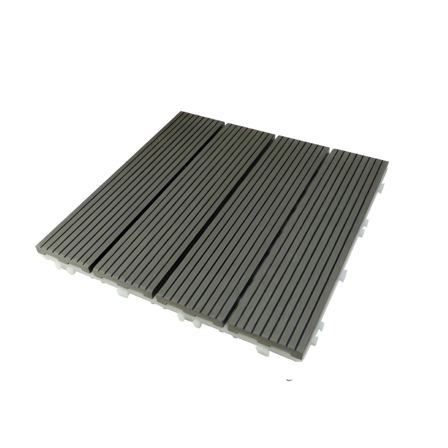 Piso Deck Baldosa WPC 30x30cm Gris-0