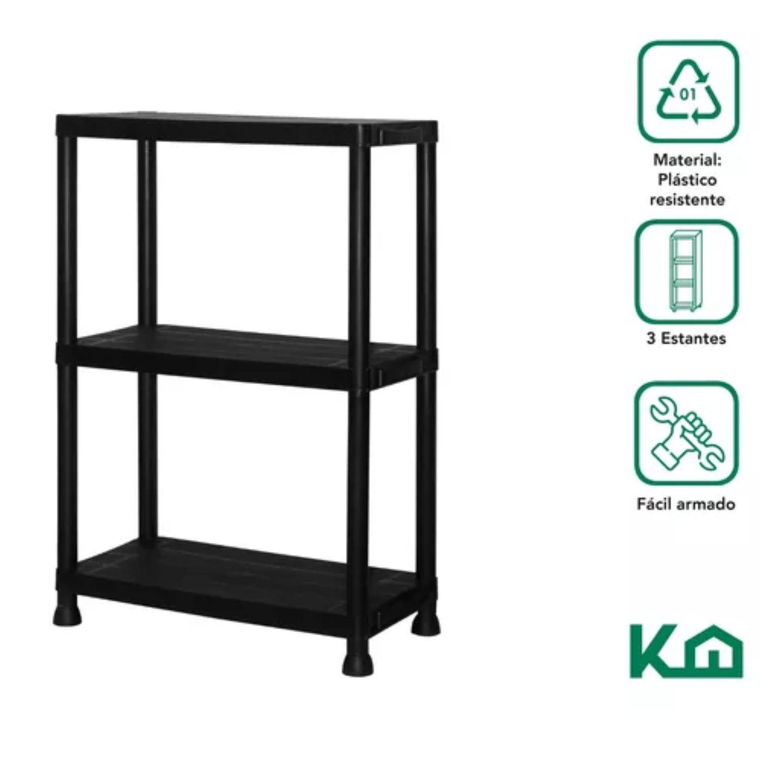 Estanteria Plastico 3 Estantes Encastrable 91x31x61cm-1