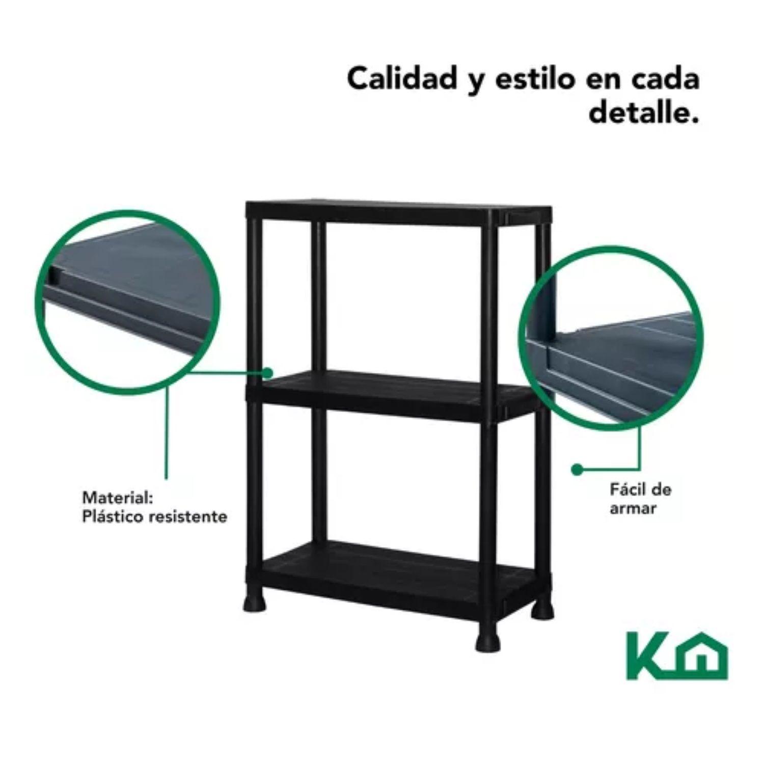 Estanteria Plastico 3 Estantes Encastrable 91x31x61cm-3