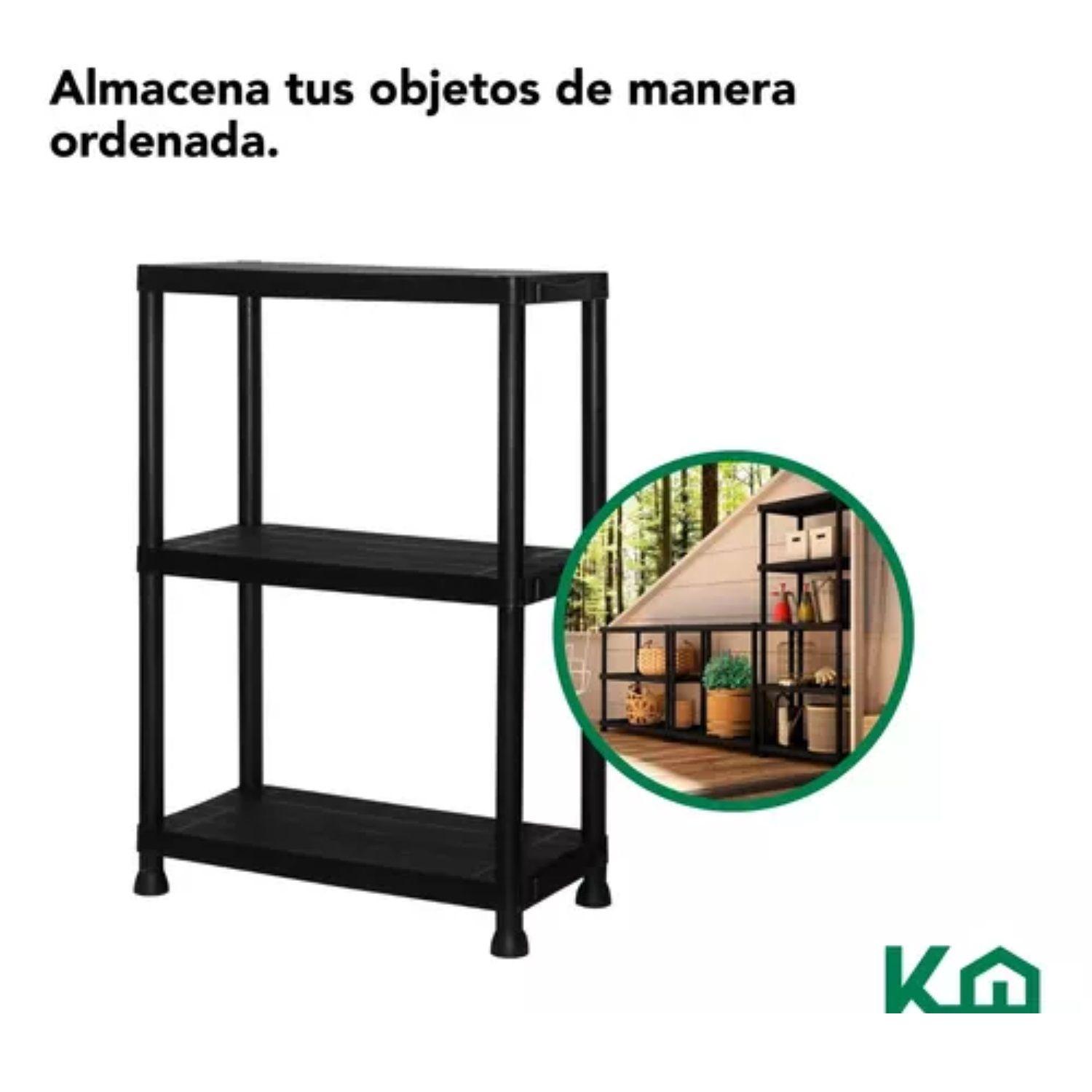 Estanteria Plastico 3 Estantes Encastrable 91x31x61cm-5
