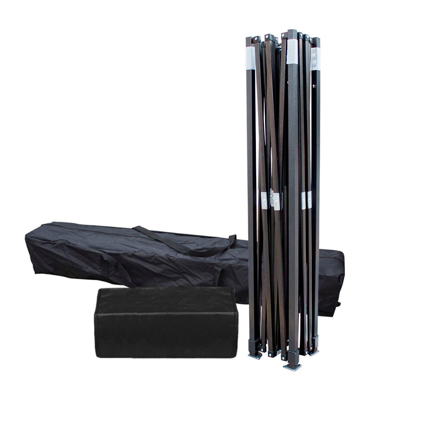 Toldo Carpa Impermeable Plegable Acero 2x2m Negro + Bolsa-2