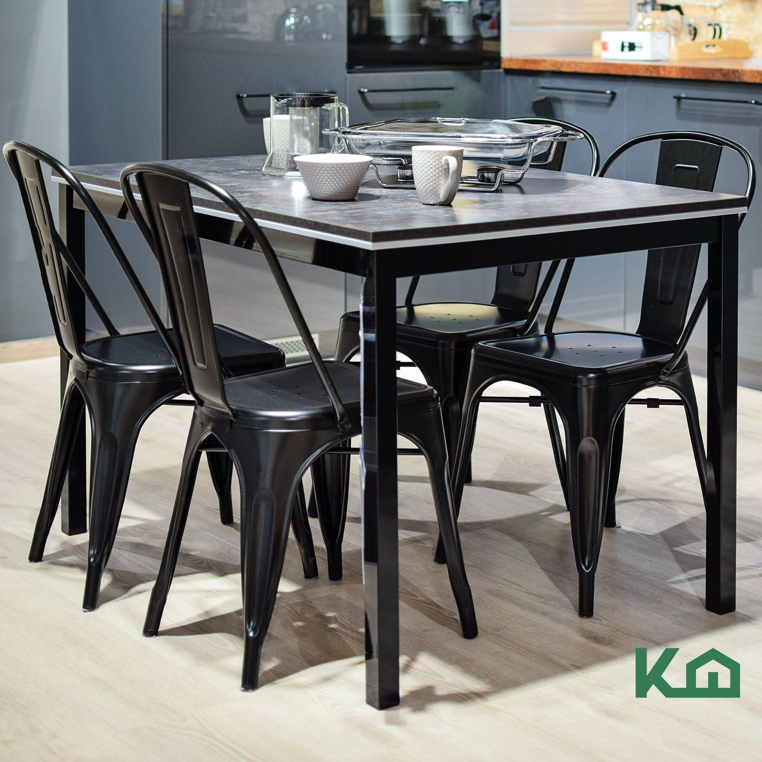 Sillas Tolix Metal Negra Living Comedor-8