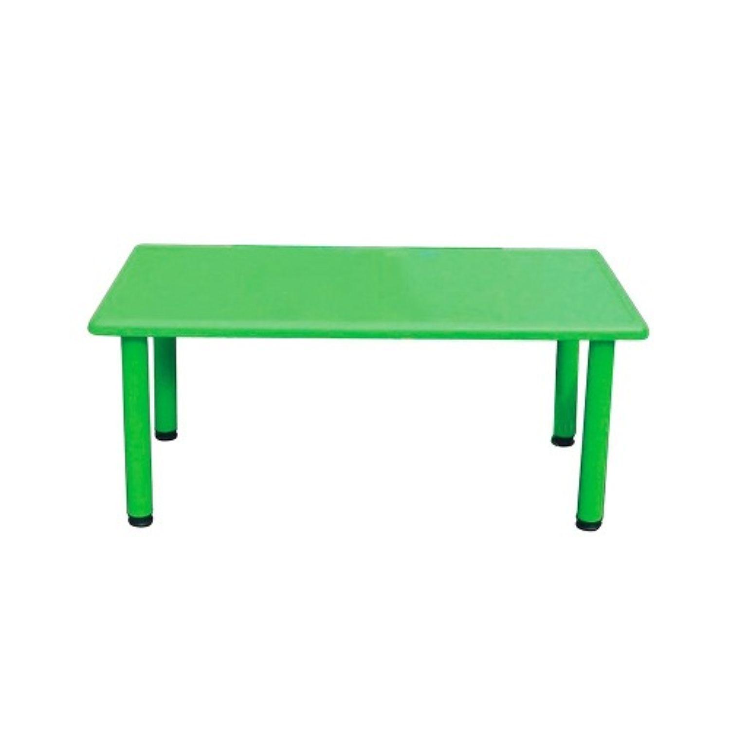 Mesa Plastico Infantil 120x60x50 + 4 Sillas Verde-1