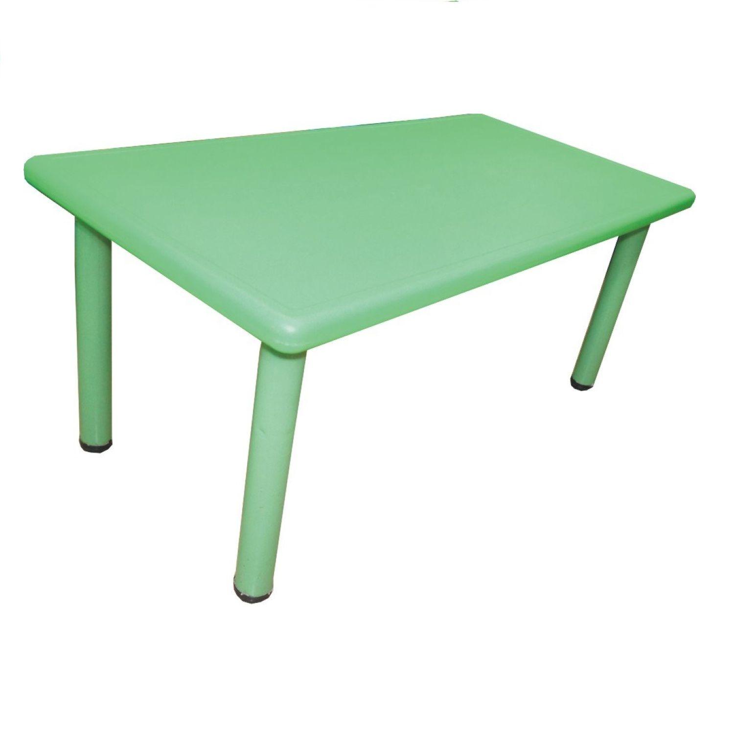 Mesa Plastico Infantil 120x60x50 + 4 Sillas Verde-2