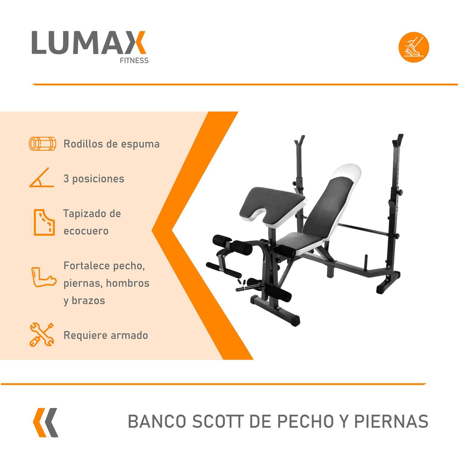 Banco Inclinable de Pecho Piernas y Scott Fitness-1