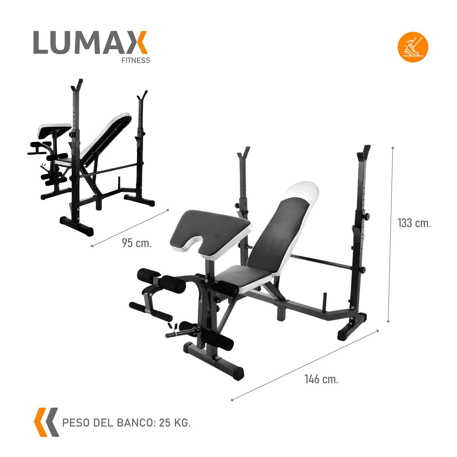 Banco Inclinable de Pecho Piernas y Scott Fitness-2