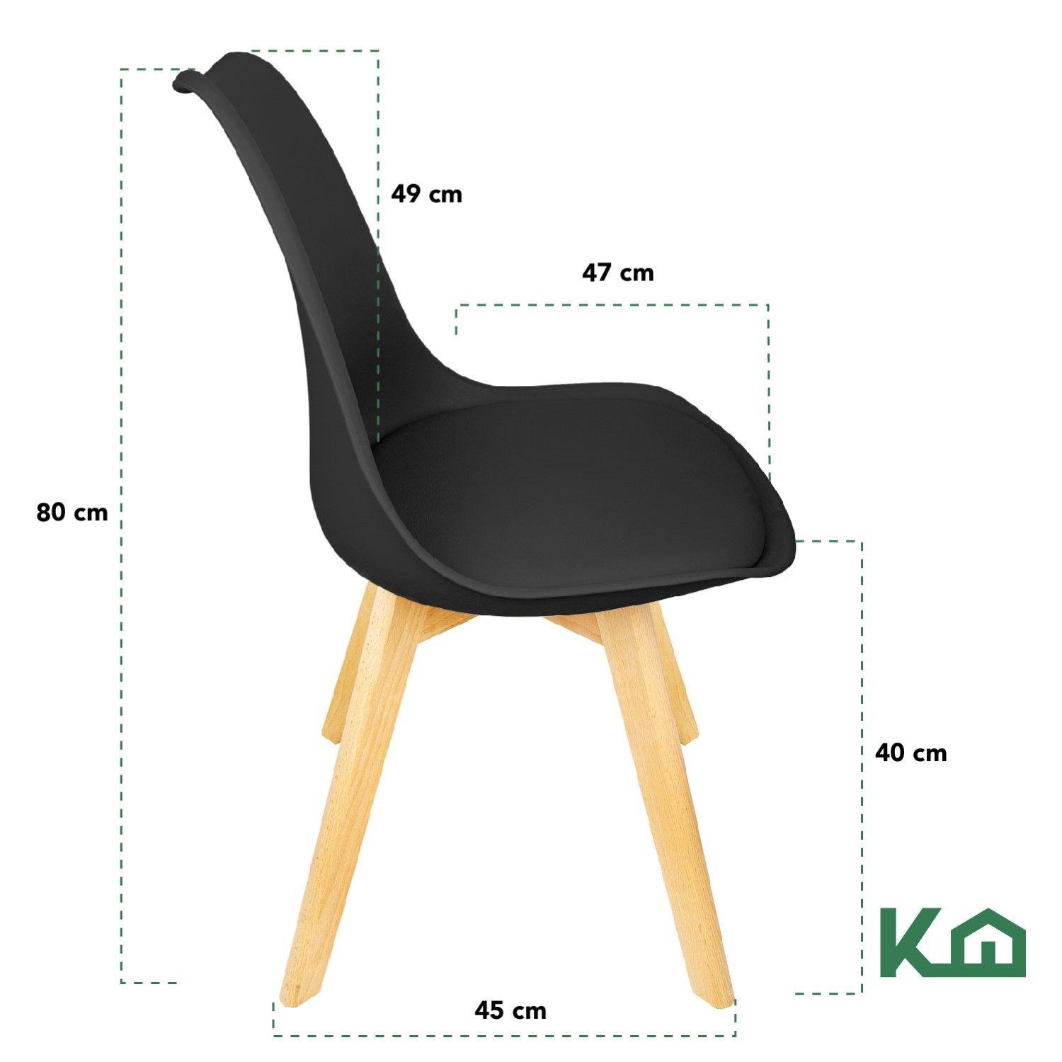 Silla Comedor Moderna Eames Tulipan Negra Patas Madera-3