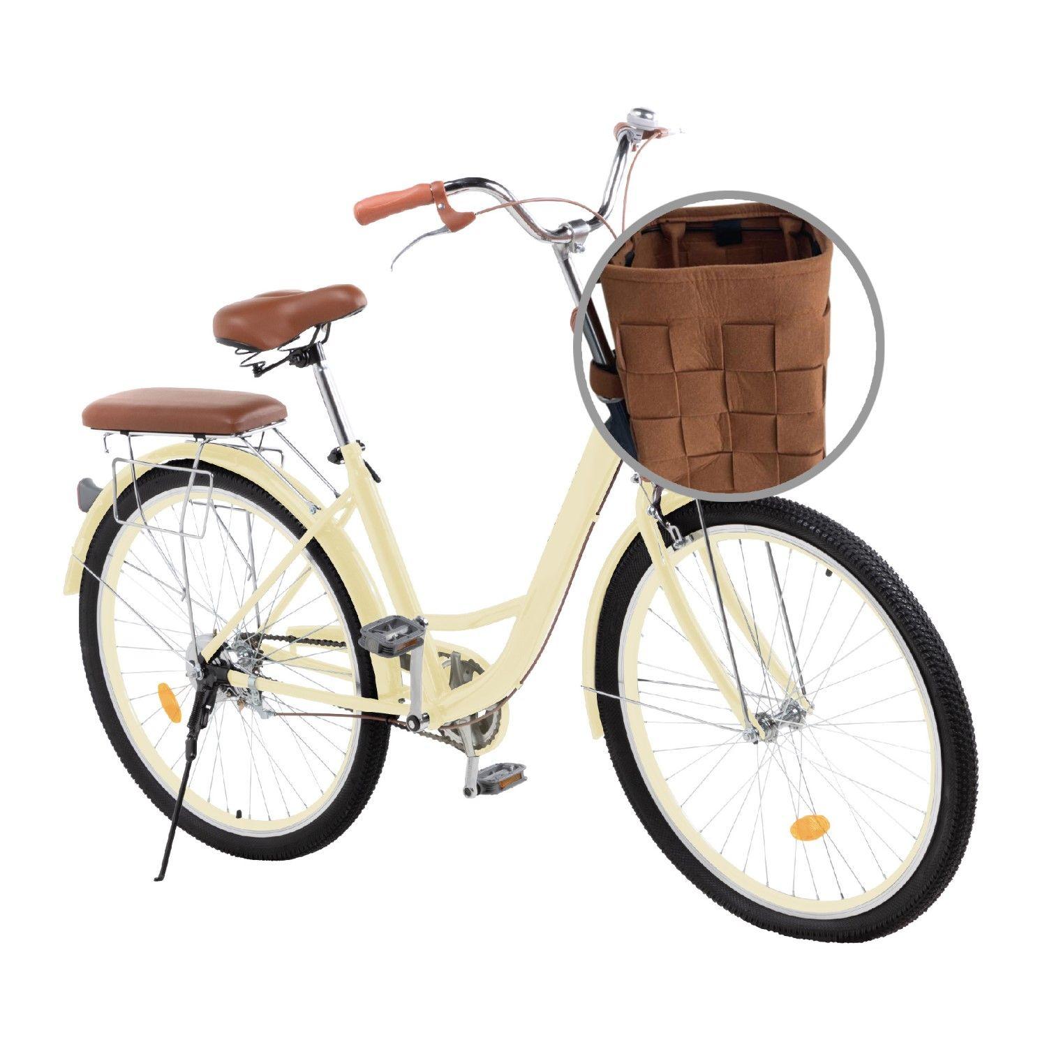 Bicicleta Urbana Aro 26 Vintage Con Canastilla Retro Beige-0