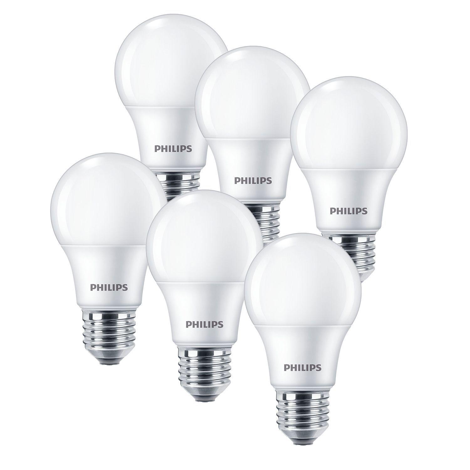 Pack 6 Ampolletas LED Philips EcoHome 12 Watts E27 Fria-0