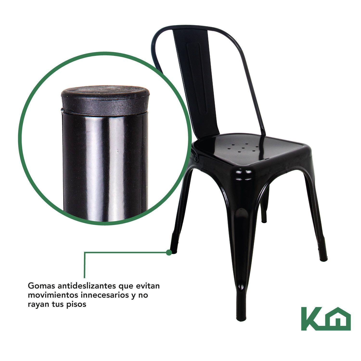 Pack 2 Sillas Tolix Metal Negras para Living Comedor-8