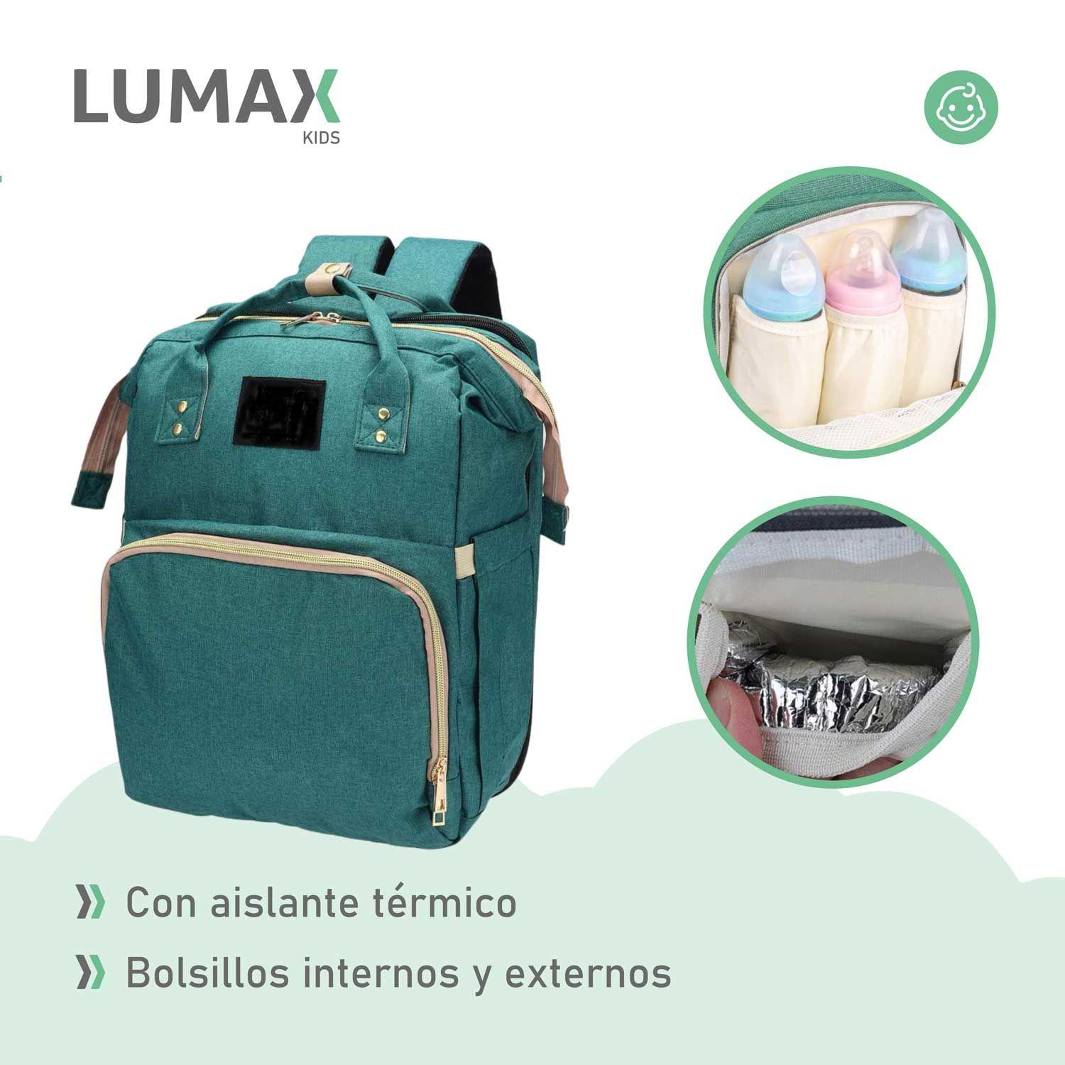 Bolso Mochila Maternal Fashion Alta Calidad Verde-4