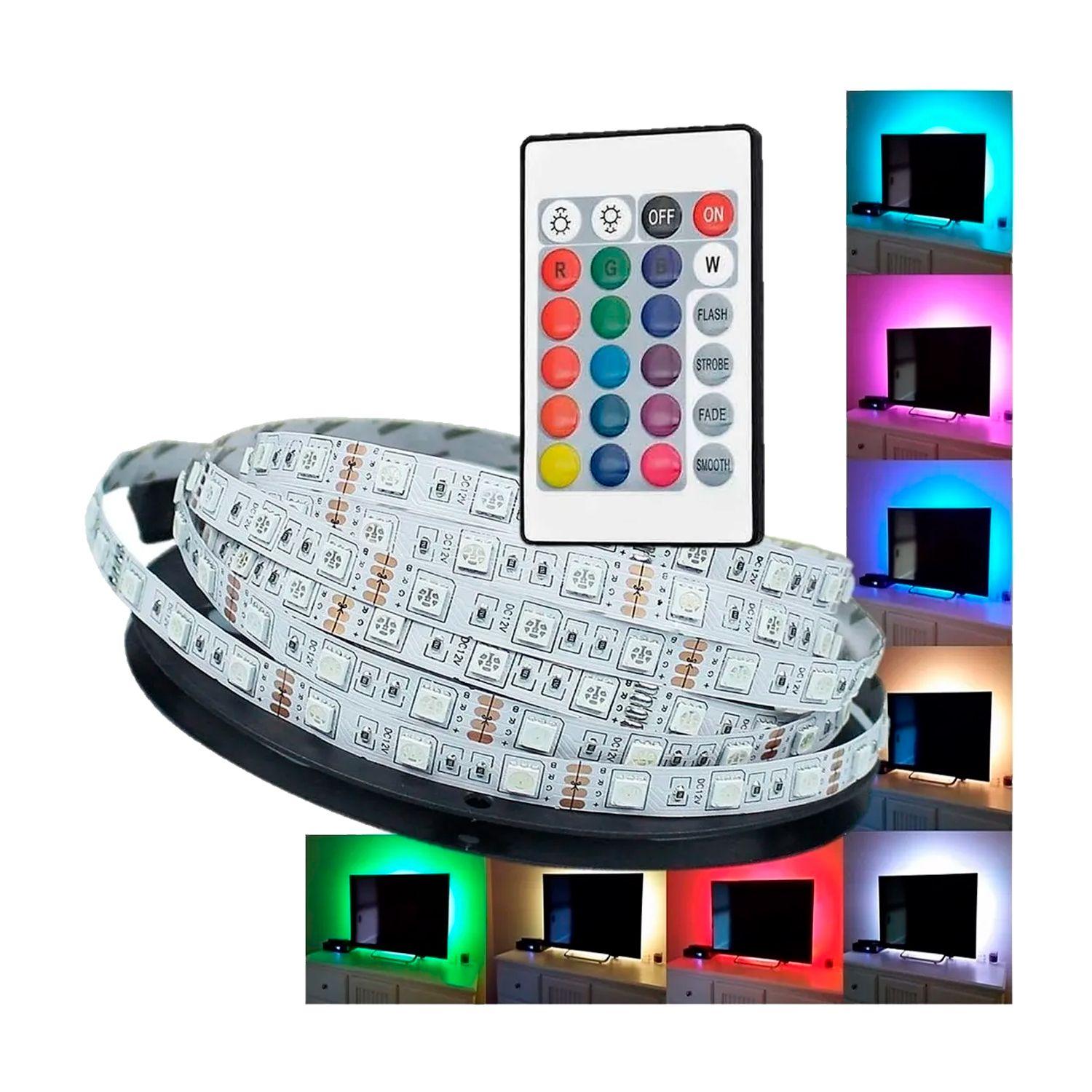 Tira LED 300 Luces RGB 5 Metros + Control Remoto + Tranfo-5