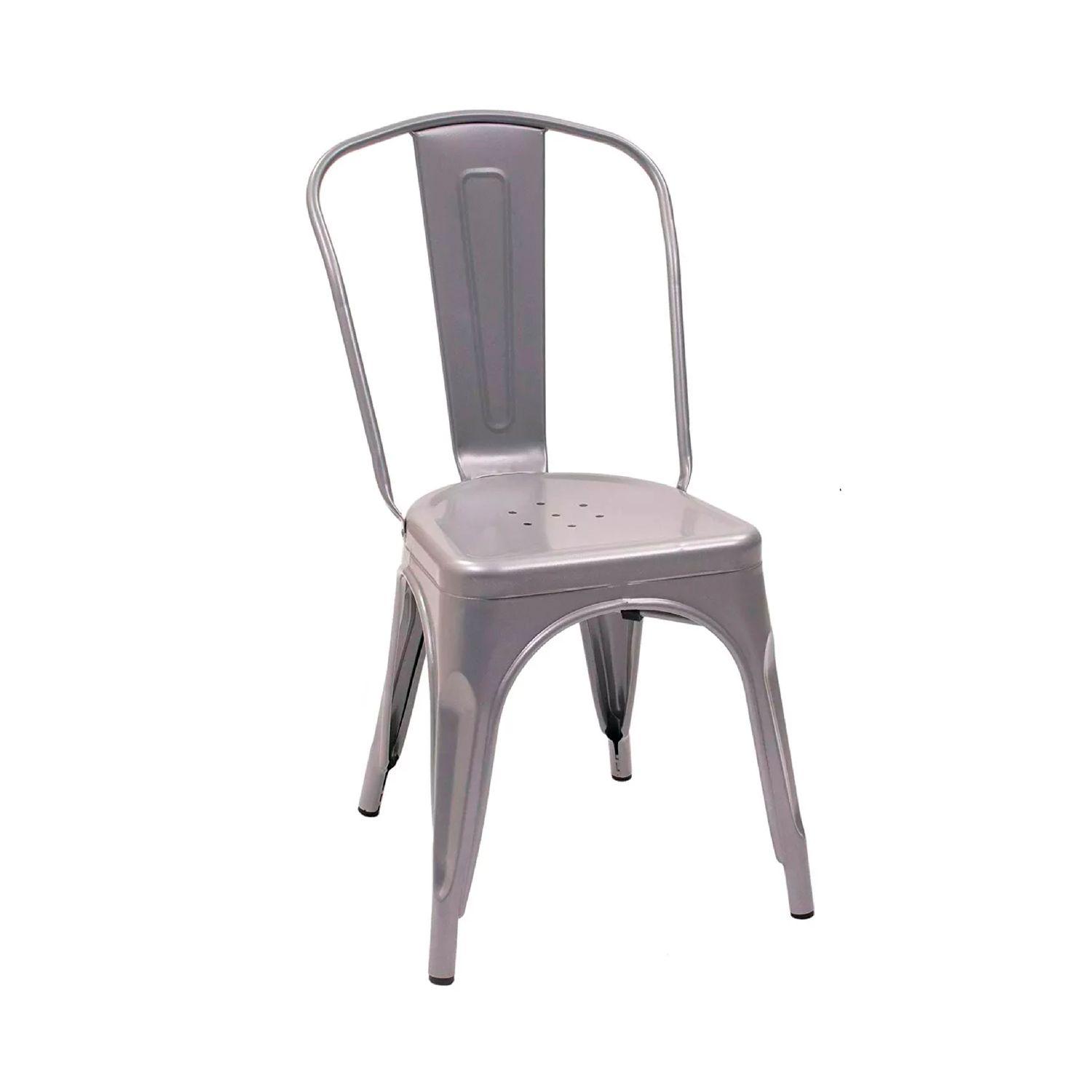 Pack 2 Sillas Tolix Metal Gris para Living Comedor-1