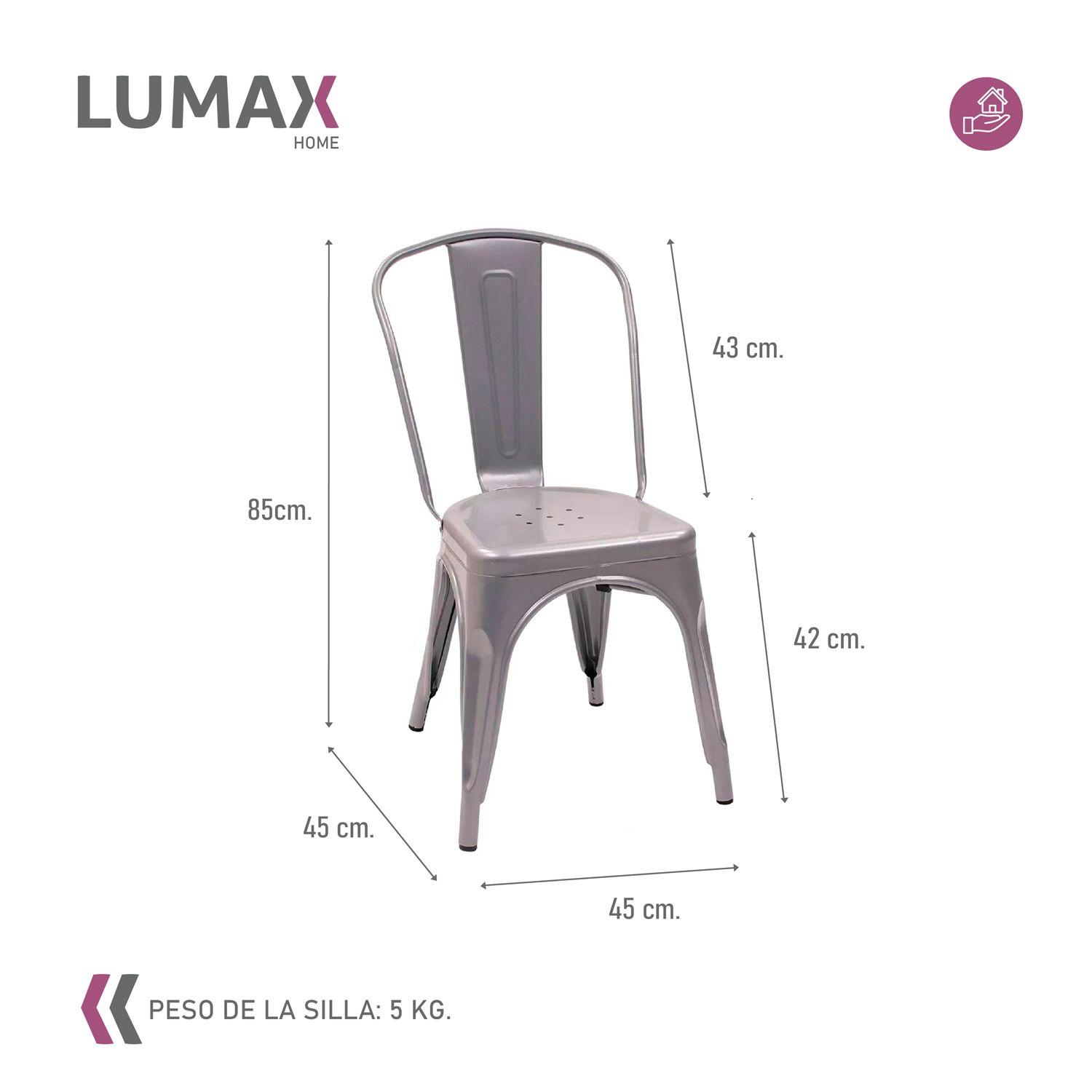 Pack 2 Sillas Tolix Metal Gris para Living Comedor-3