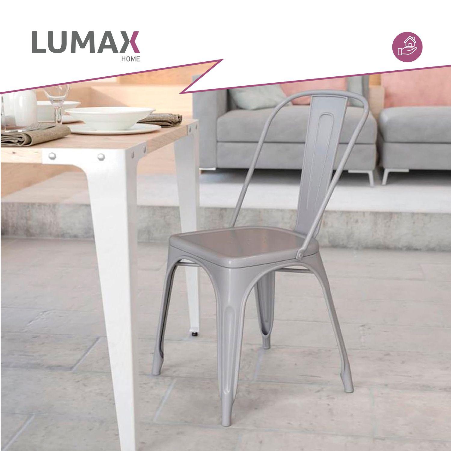 Pack 2 Sillas Tolix Metal Gris para Living Comedor-4